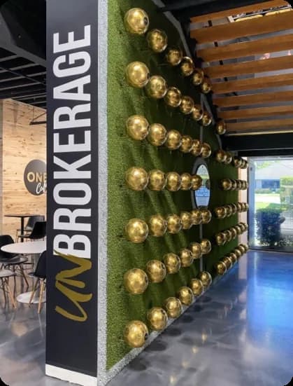 The UNBROKERAGE wall of golden bison